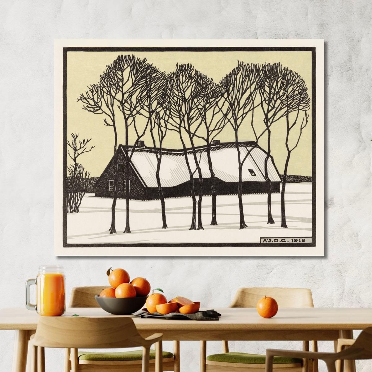 Farm In The Snow Julie de Graag jdg22 canvas print 