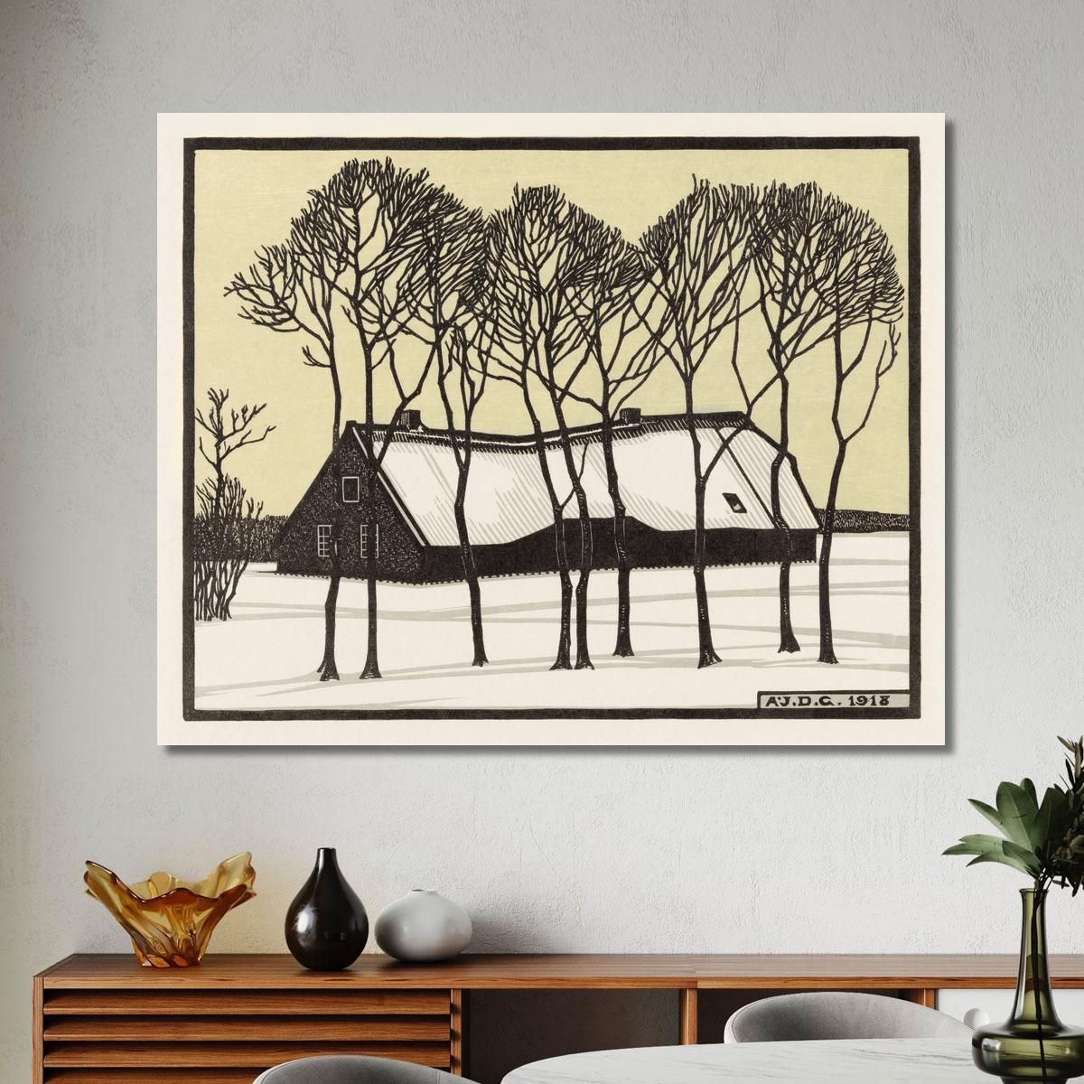 Farm In The Snow Julie de Graag jdg22 canvas print 