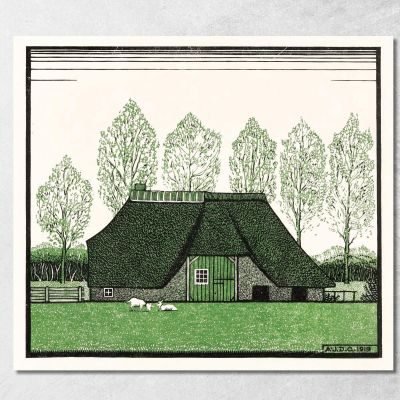 Farmhouse With Thatched Roof Julie de Graag jdg23 canvas print 