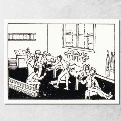 Boys At A Workbench Julie de Graag jdg28 canvas print 