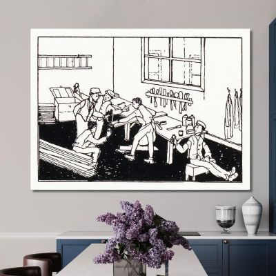 Boys At A Workbench Julie de Graag jdg28 canvas print 