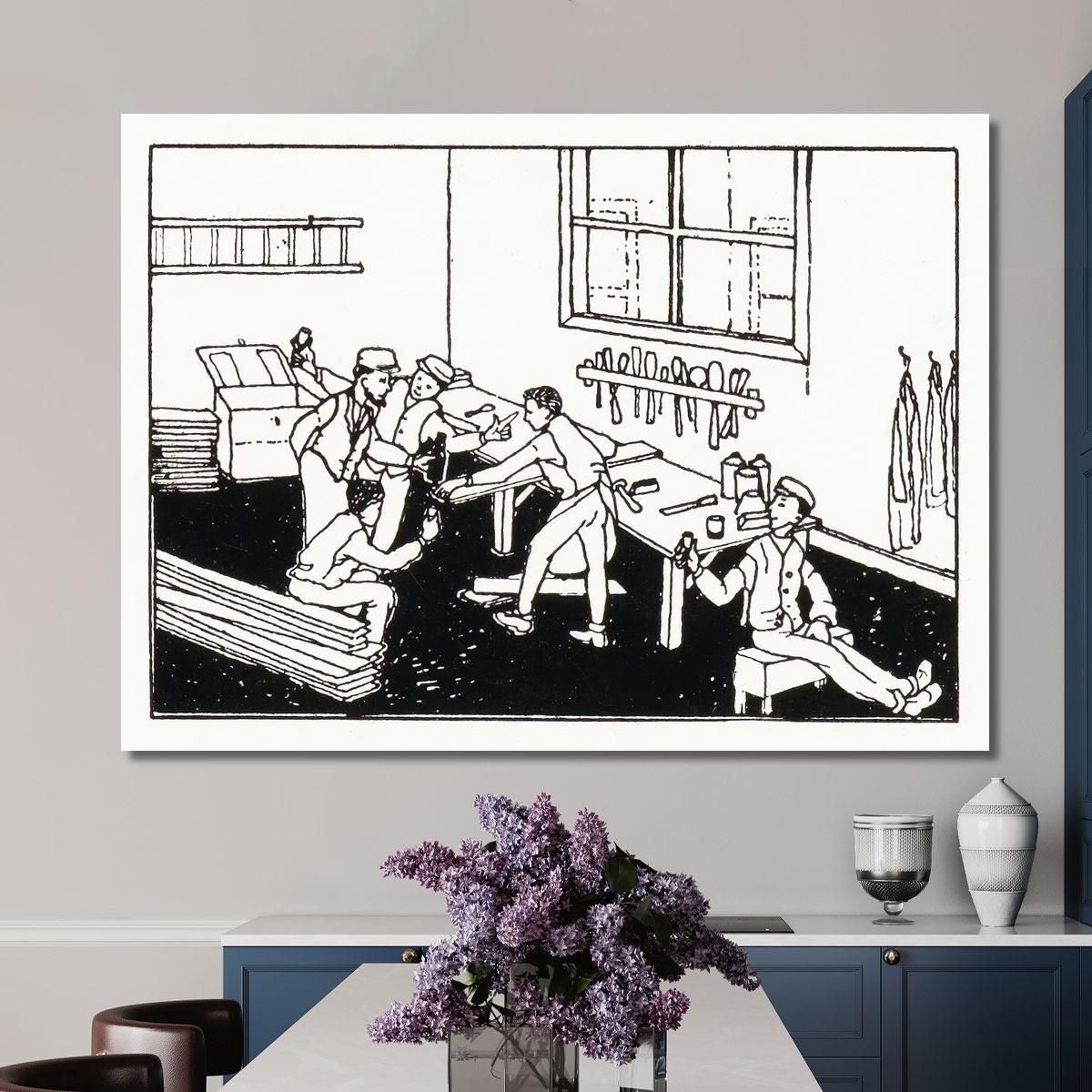 Boys At A Workbench Julie de Graag jdg28 canvas print 