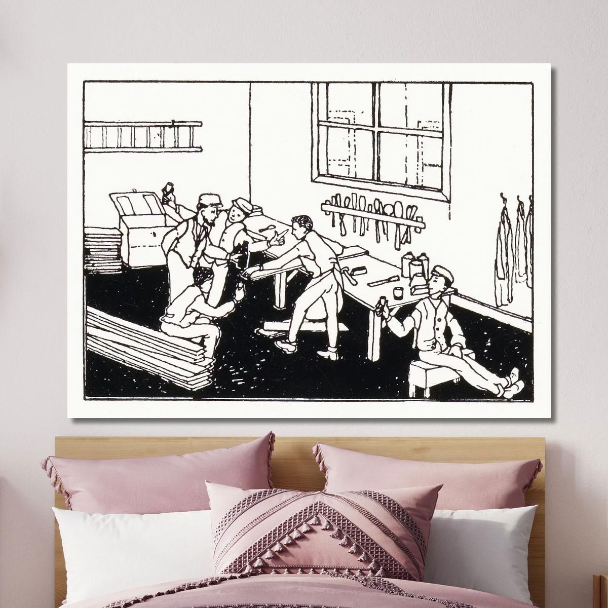Boys At A Workbench Julie de Graag jdg28 canvas print 