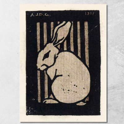 Sitting Rabbit Julie de Graag jdg73 canvas print 