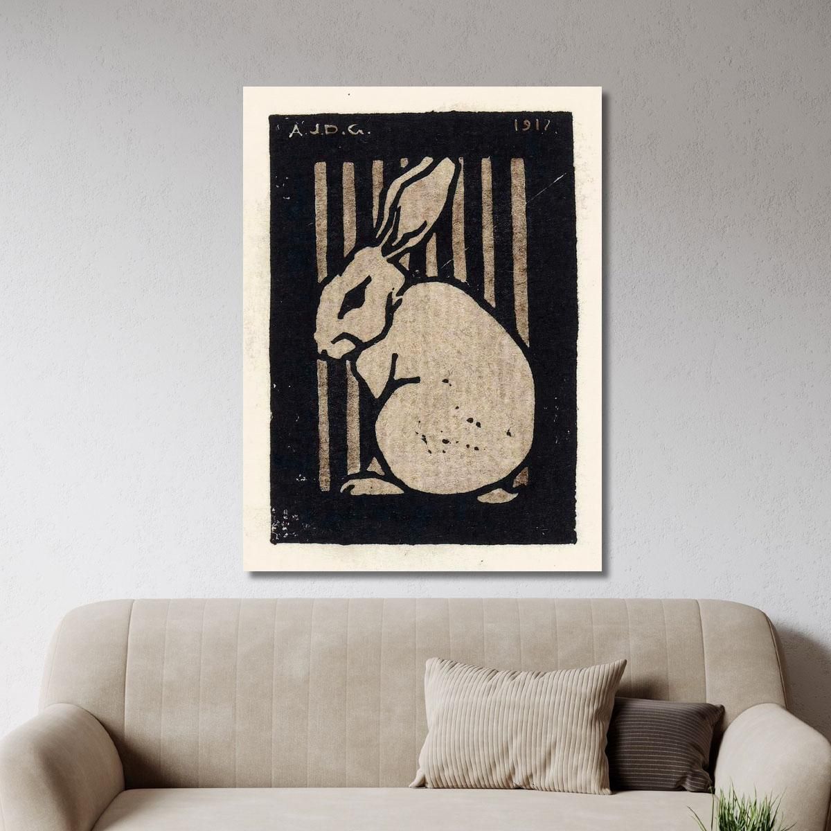 Sitting Rabbit Julie de Graag jdg73 canvas print 