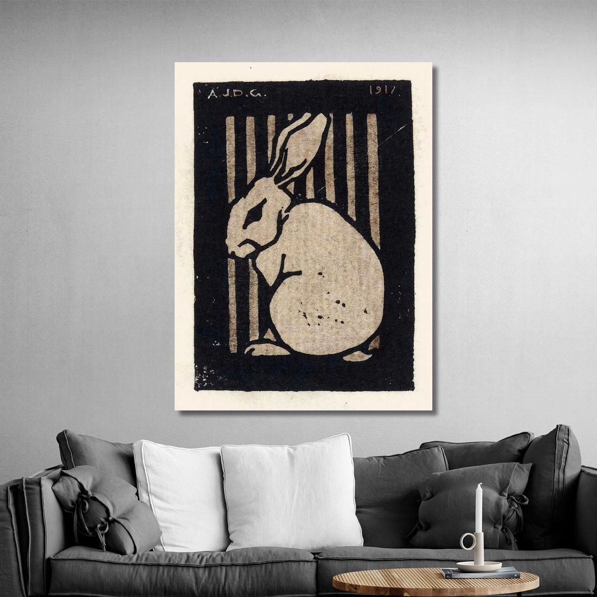 Sitting Rabbit Julie de Graag jdg73 canvas print 