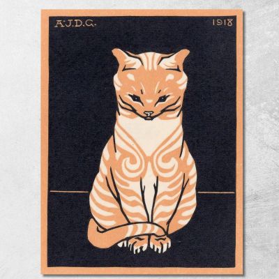 Sitting Cat Julie de Graag jdg76 canvas print 