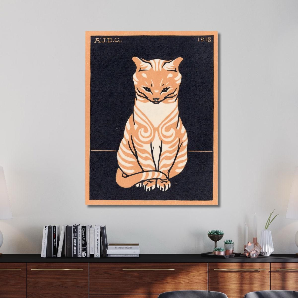 Sitting Cat Julie de Graag jdg76 canvas print 