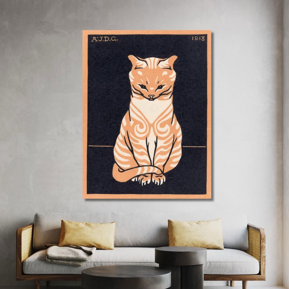 Sitting Cat Julie de Graag jdg76 canvas print 