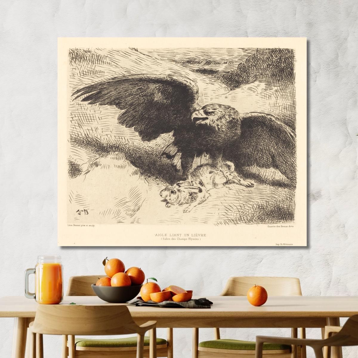 Eagle Pouncing On A Hare Léon Bonnat lbn2 canvas print 