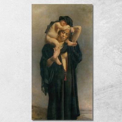 An Egyptian Peasant Woman And Her Child Léon Bonnat lbn3 canvas print 