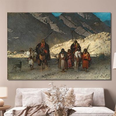 Arabian Sheikhs In The Mountains Léon Bonnat lbn5 canvas print 