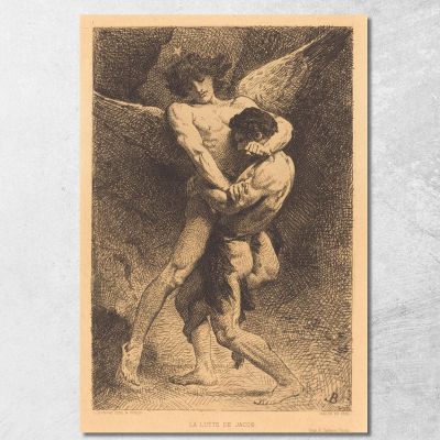 La Lutte De Jacob Jacob Wrestling With The Angel Léon Bonnat lbn15 canvas print 