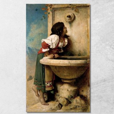 Roman Girl At A Fountain Léon Bonnat lbn35 canvas print 