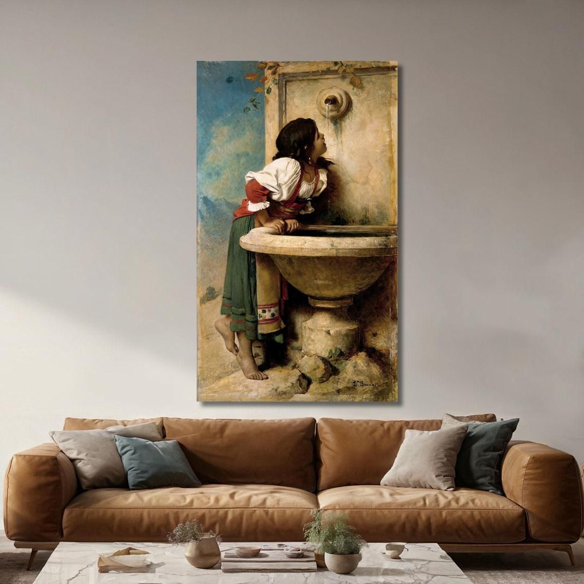 Roman Girl At A Fountain Léon Bonnat lbn35 canvas print 