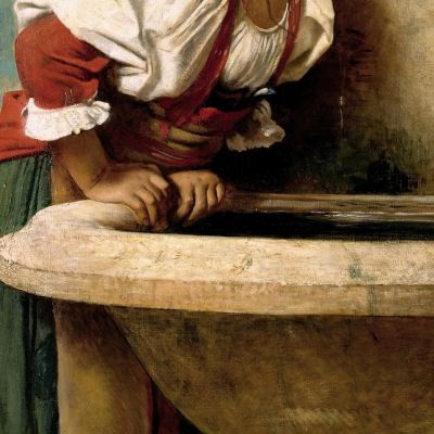 Roman Girl At A Fountain Léon Bonnat lbn35 canvas print