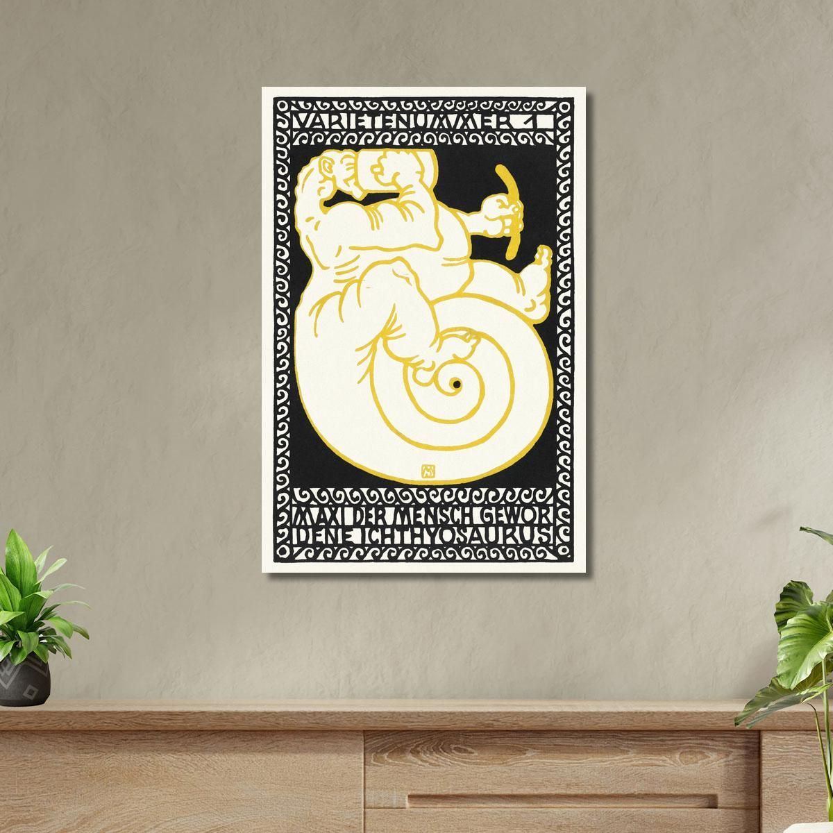 Variety Act 1 Maxi The Ichthyosaurus Turned Man Varietenummer 1 Moriz Jung mjn32 canvas print 