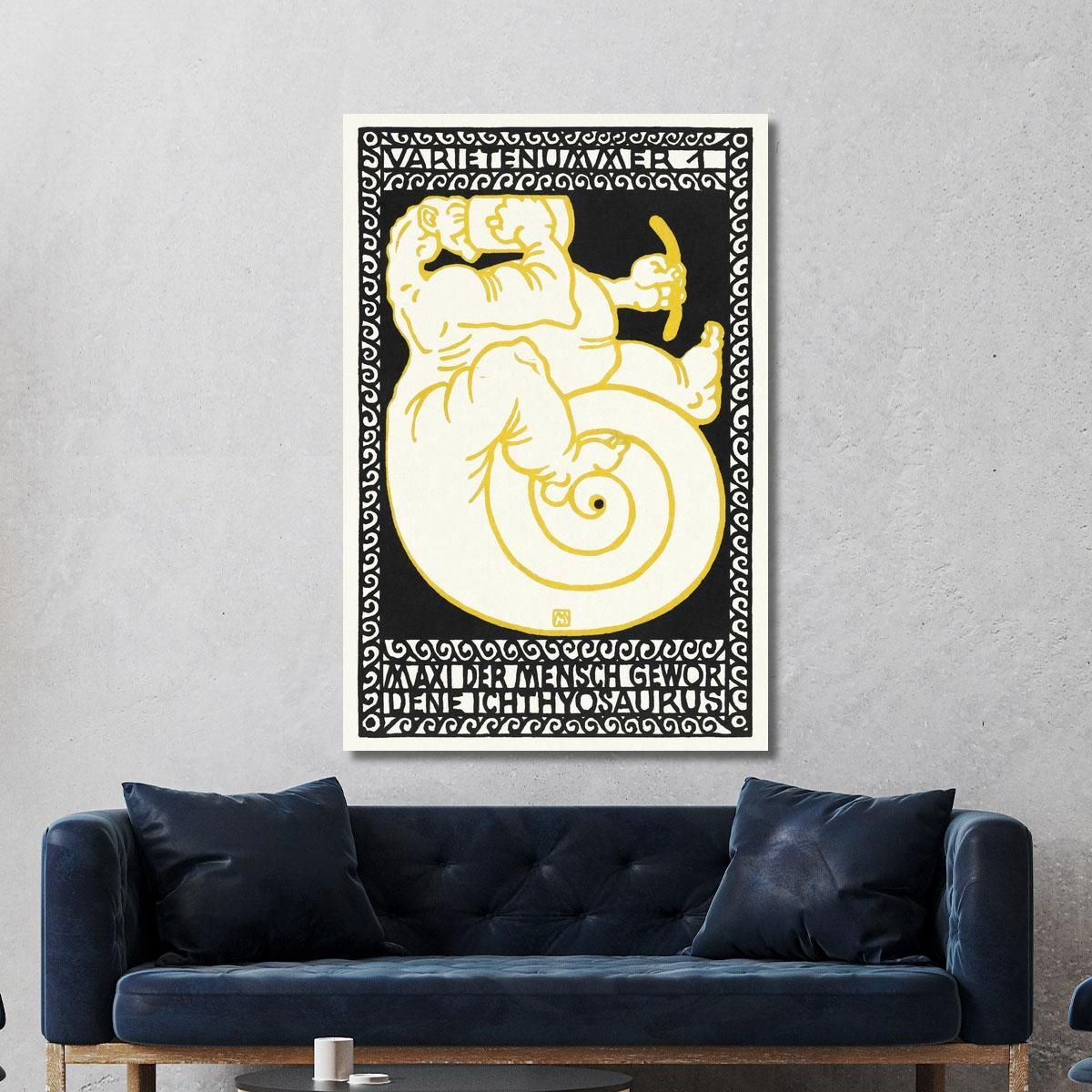 Variety Act 1 Maxi The Ichthyosaurus Turned Man Varietenummer 1 Moriz Jung mjn32 canvas print 