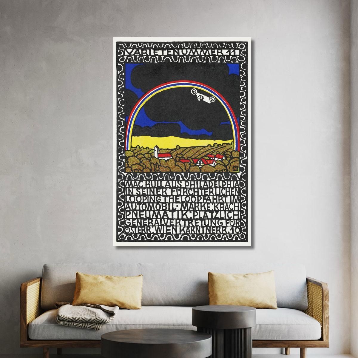 Variety Act 11 Mac Bull From Philadelphia In His Frightful Loop-The-Loop Ride In His Car Moriz Jung mjn34 canvas print 