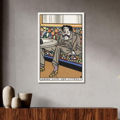 Viennese Café The Man Of Letters Viennese Café Der Litterat Moriz Jung mjn47 canvas print 