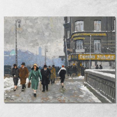 A Winter Street Paul Fischer pfs1 canvas print 