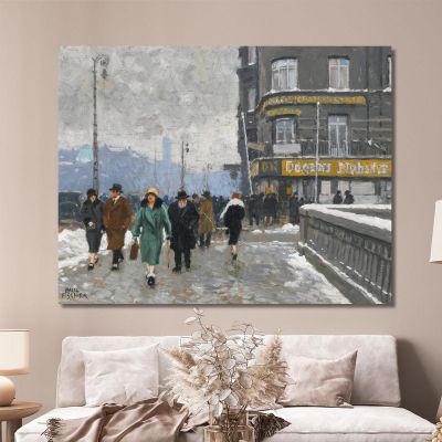 A Winter Street Paul Fischer pfs1 canvas print 