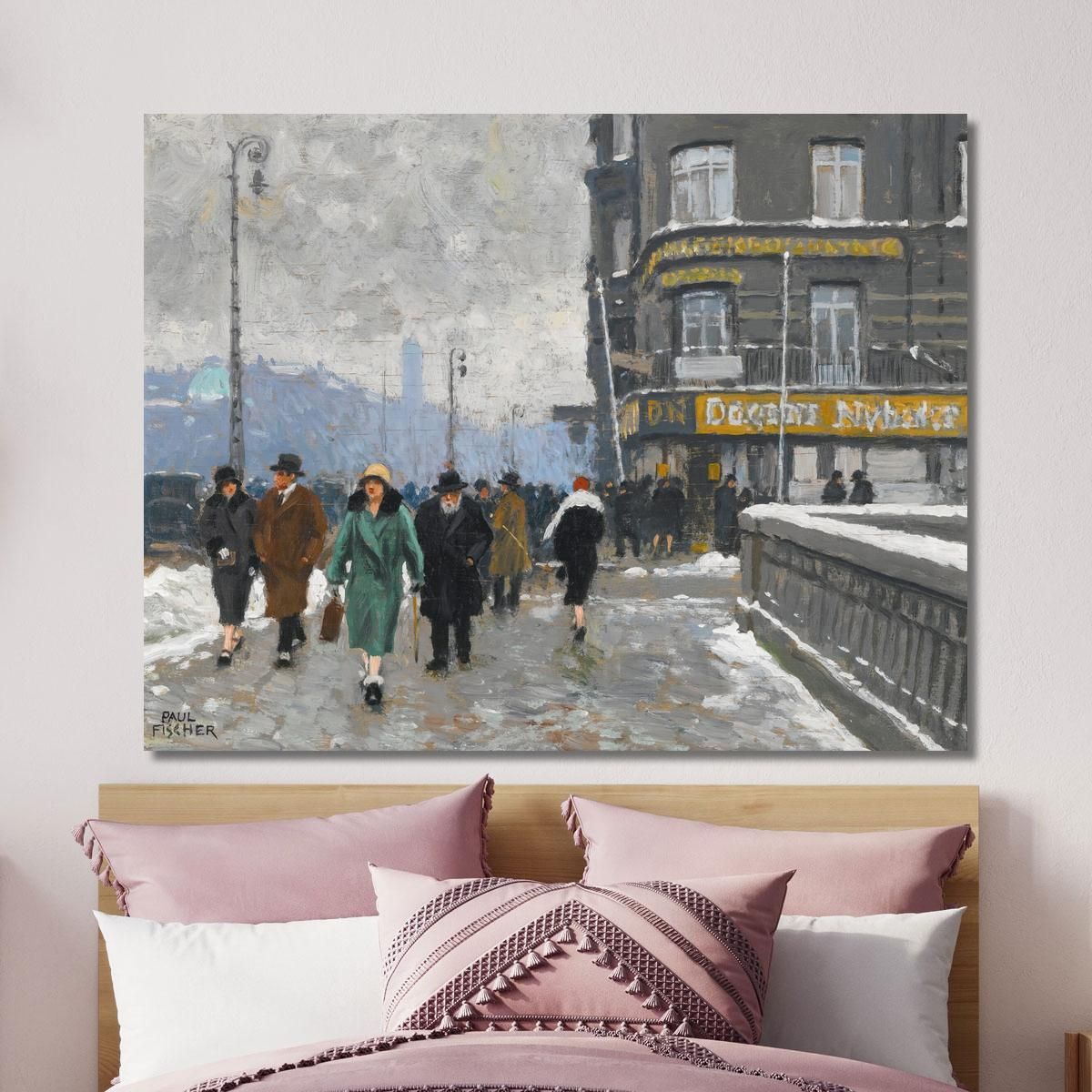 A Winter Street Paul Fischer pfs1 canvas print 