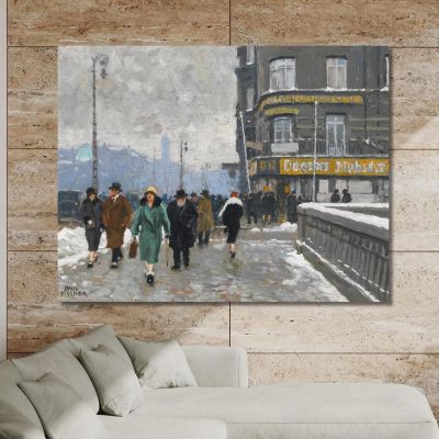 A Winter Street Paul Fischer pfs1 canvas print 