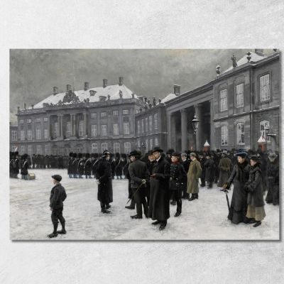 Changing Of The Guard At Amalienborg Palace Paul Fischer pfs6 canvas print 