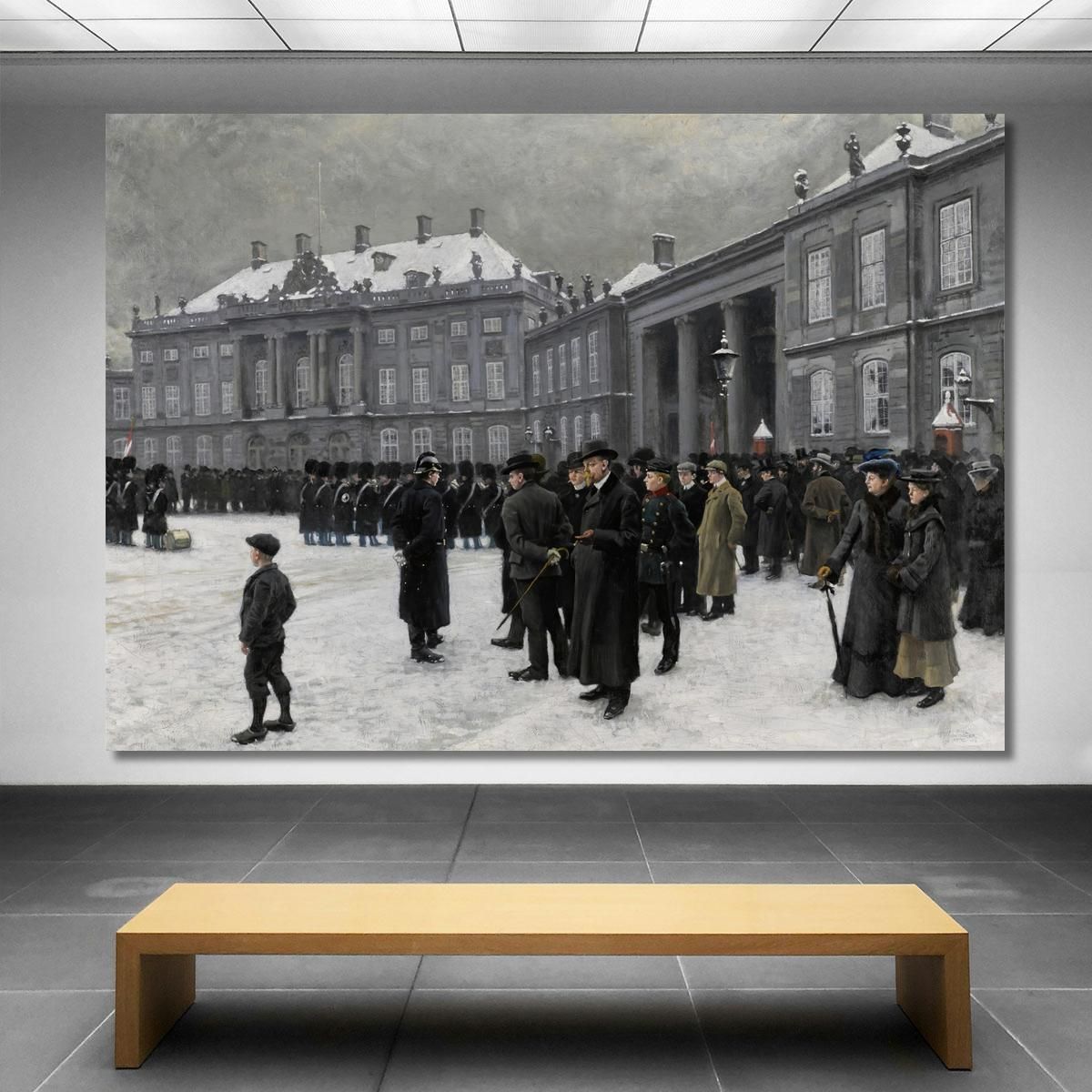 Changing Of The Guard At Amalienborg Palace Paul Fischer pfs6 canvas print 