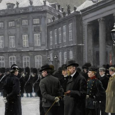 Changing Of The Guard At Amalienborg Palace Paul Fischer pfs6 canvas print