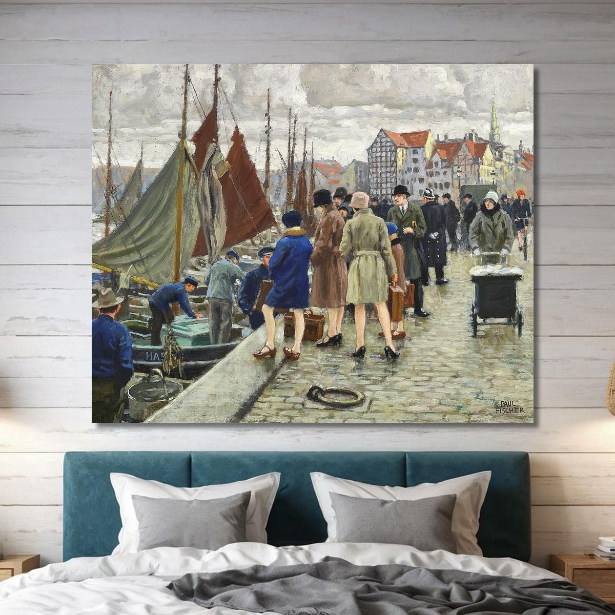 Elegant Ladies In Bell Hats Buy Fish Paul Fischer pfs8 canvas print 