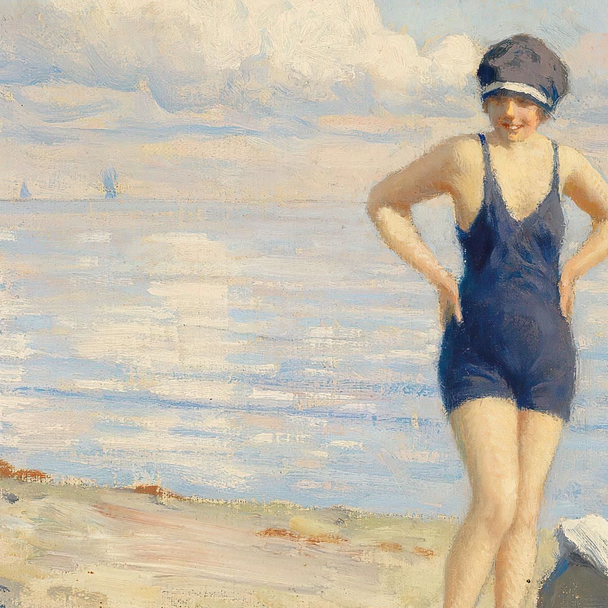 On The Beach Paul Fischer pfs19 canvas print
