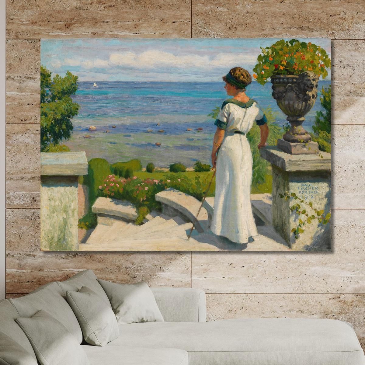On The Terrace Paul Fischer pfs21 canvas print 