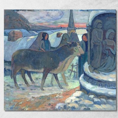Christmas Night The Blessing Of The Oxen Paul Gauguin pgg17 canvas print 