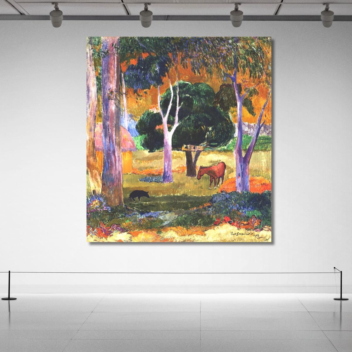 Landscape With A Pig And A Horse Hiva Oa Paul Gauguin pgg51 canvas print 