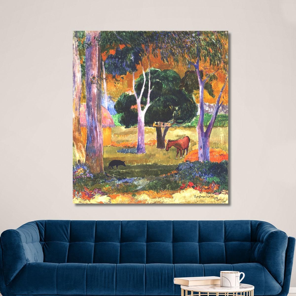 Landscape With A Pig And A Horse Hiva Oa Paul Gauguin pgg51 canvas print 