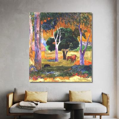 Landscape With A Pig And A Horse Hiva Oa Paul Gauguin pgg51 canvas print 