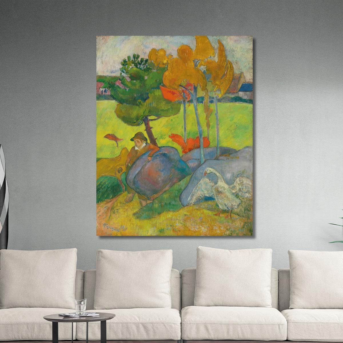 Little Breton With L--Goose Paul Gauguin pgg80 canvas print 
