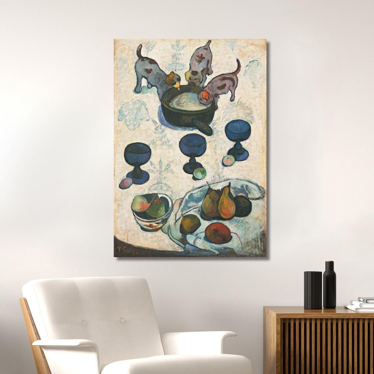 Still Life With Three Puppies Paul Gauguin pgg107 canvas print 