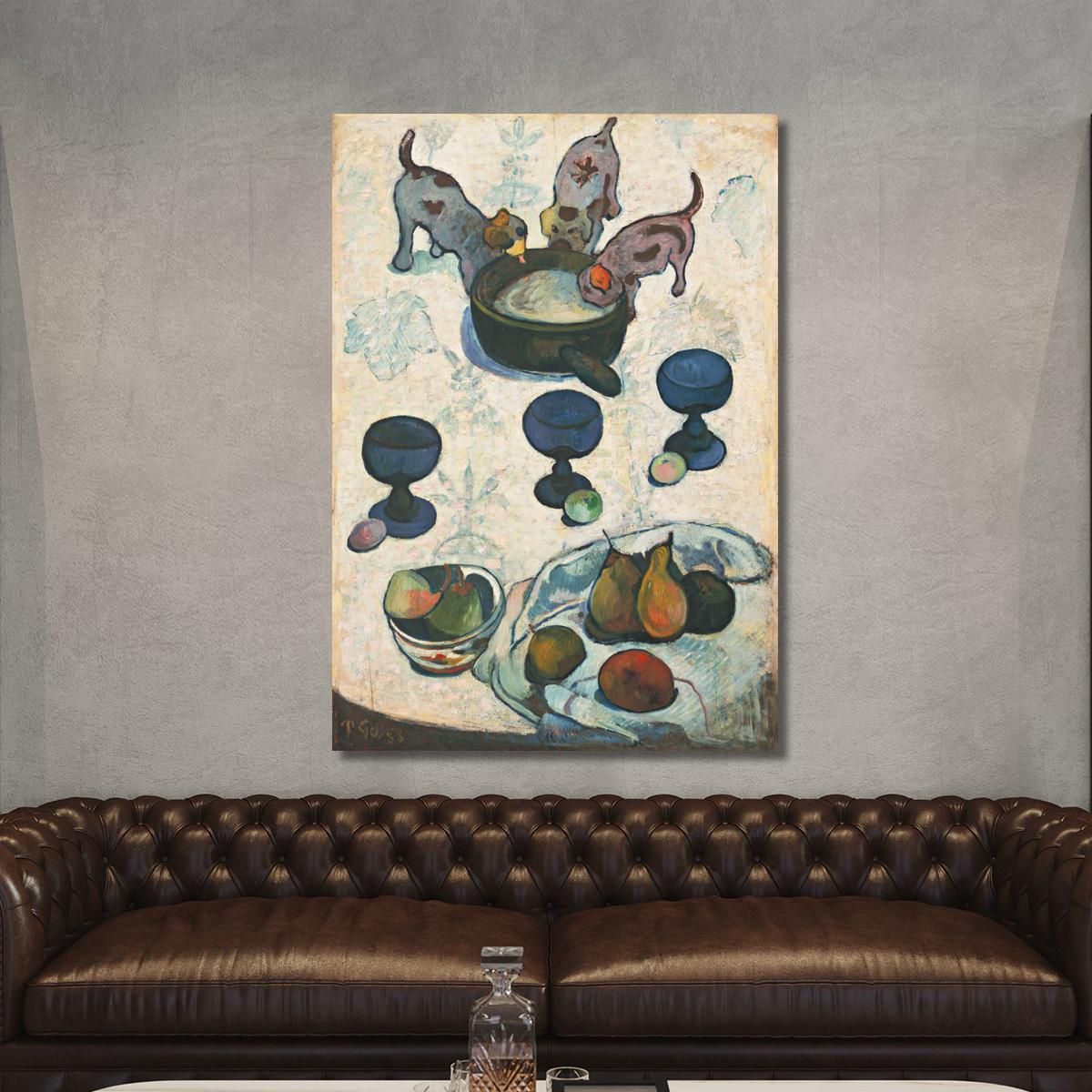 Still Life With Three Puppies Paul Gauguin pgg107 canvas print 