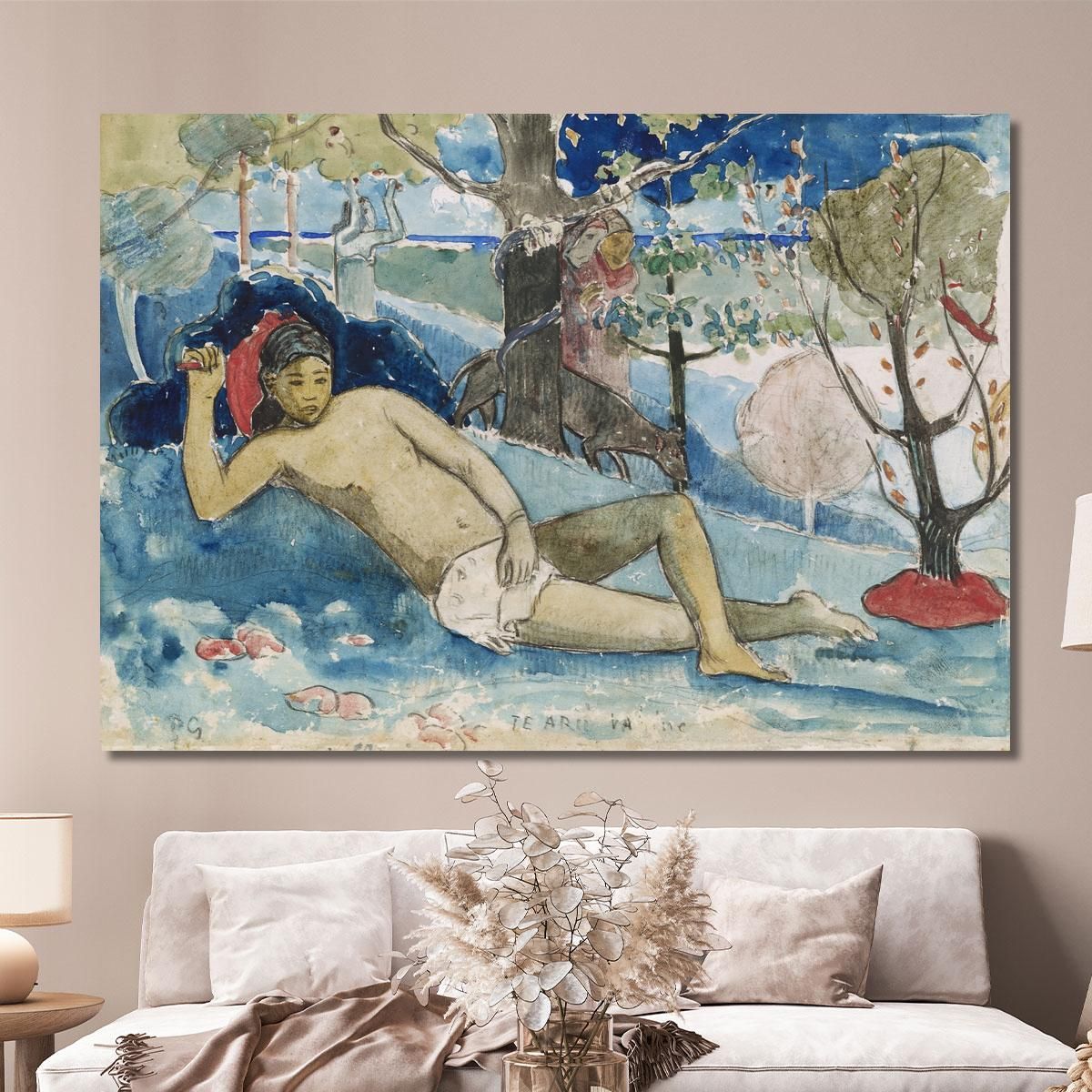 Te Arii Vahine The Queen Of Beauty Or The Noble Queen Paul Gauguin pgg116 canvas print 