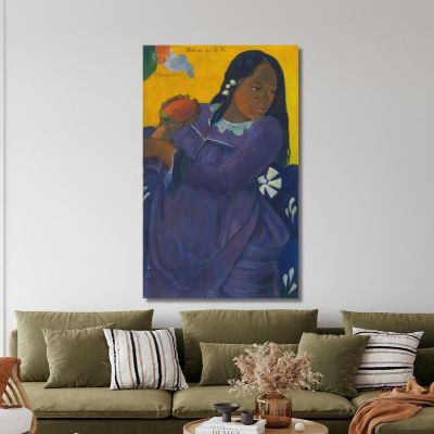 Woman With Mango Paul Gauguin pgg164 canvas print 