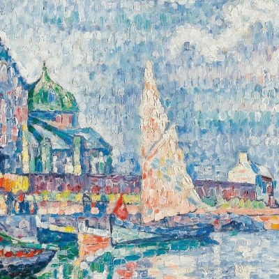 Barfleur Paul Signac psn10 canvas print