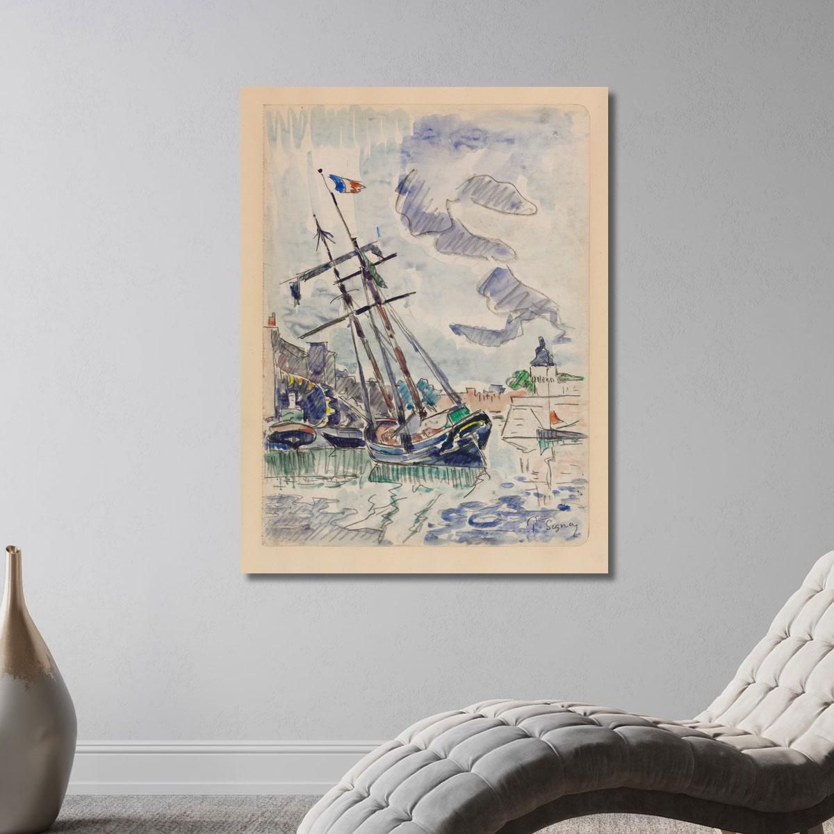 Boat In Port Paul Signac psn13 canvas print 