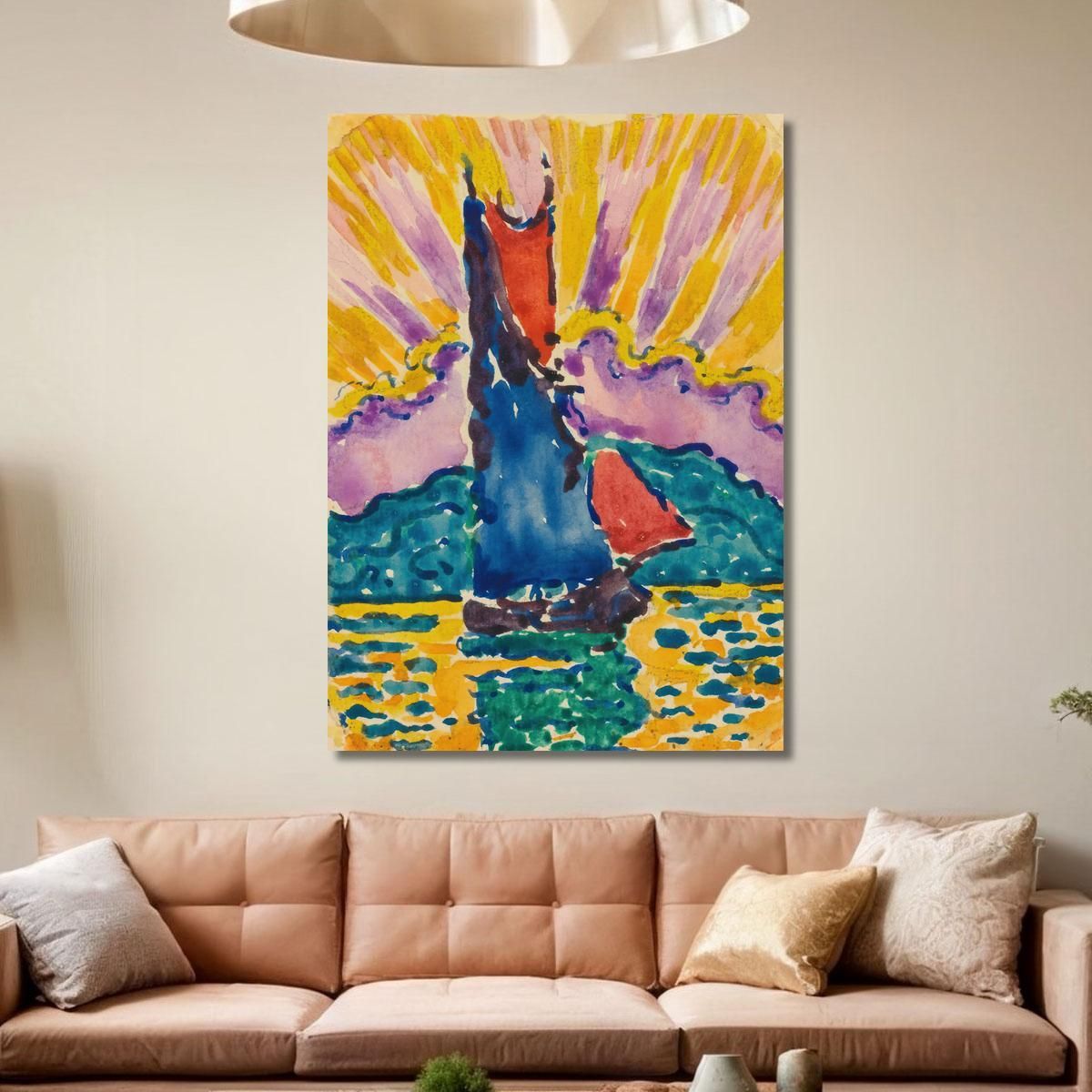 Sunset The Fan Paul Signac psn28 canvas print 