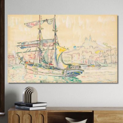 Marseilles. Sailing Ship Paul Signac psn62 canvas print 