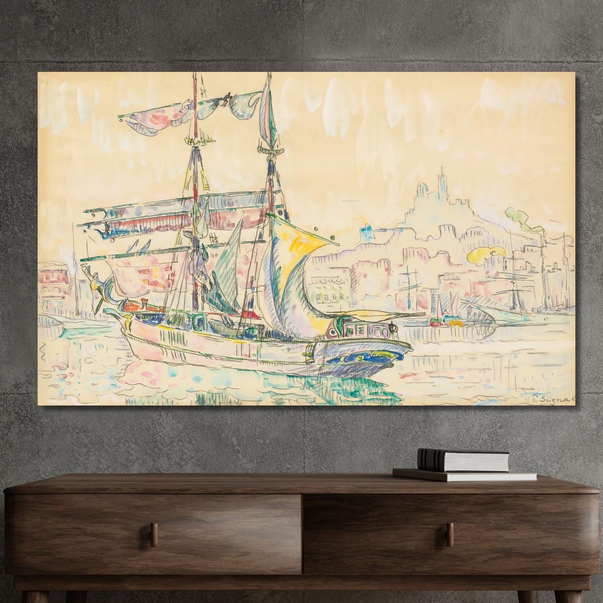 Marseilles. Sailing Ship Paul Signac psn62 canvas print 