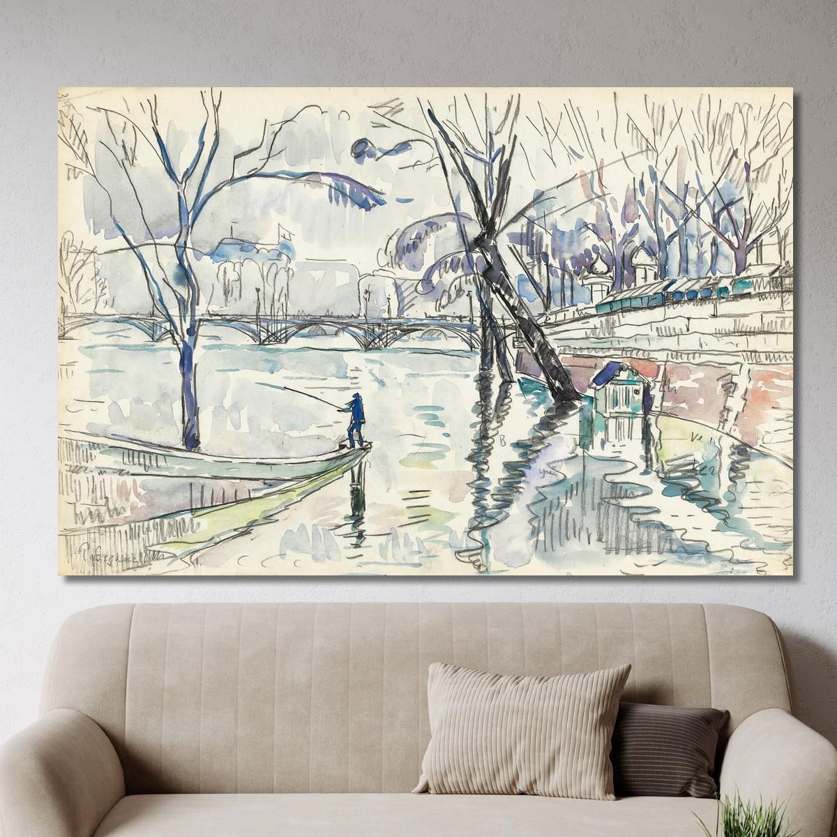 Paris The Pont Des Arts Paul Signac psn73 canvas print 