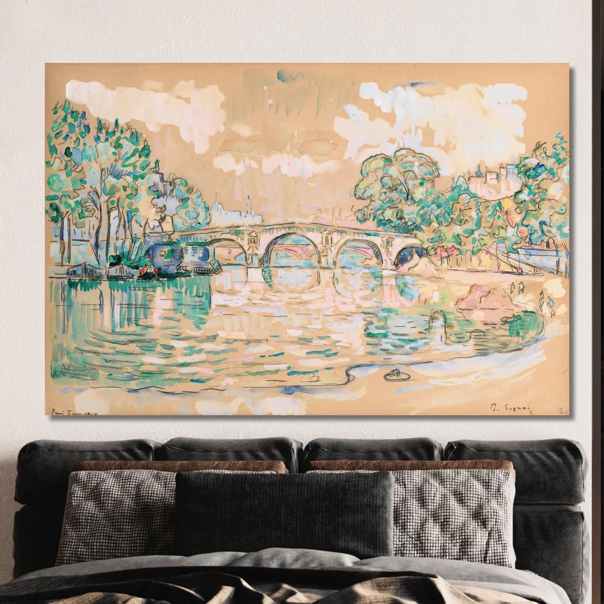 Paris Marie Bridge Paul Signac psn75 canvas print 